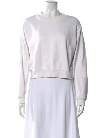 Pre-owned Cotton Citizen Crew Neck Long Sleeve Sweatshirt In White