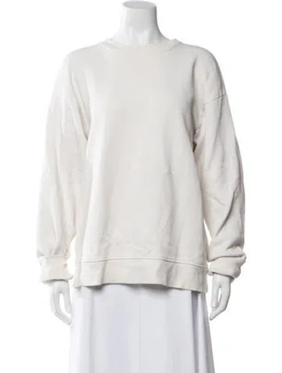 Pre-owned Cotton Citizen Crew Neck Long Sleeve Sweatshirt In White