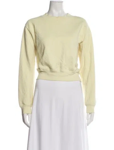 Pre-owned Cotton Citizen Crew Neck Long Sleeve Sweatshirt In Yellow