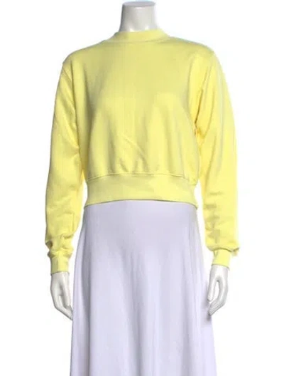 Pre-owned Cotton Citizen Crew Neck Long Sleeve Sweatshirt In Yellow