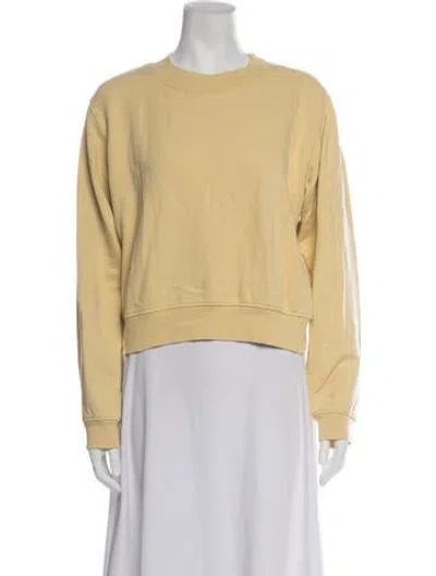 Pre-owned Cotton Citizen Crew Neck Long Sleeve Sweatshirt In Yellow