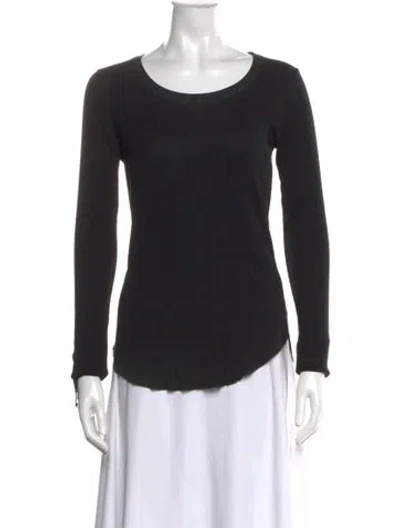Pre-owned Cotton Citizen Crew Neck Long Sleeve Top In Black