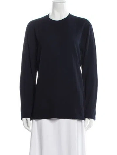 Pre-owned Cotton Citizen Crew Neck Long Sleeve Top In Blue