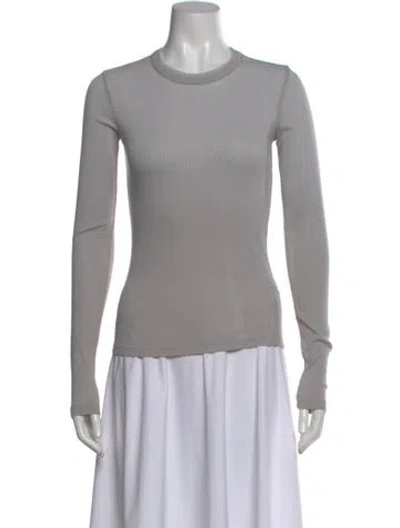 Pre-owned Cotton Citizen Crew Neck Long Sleeve Top In Gray