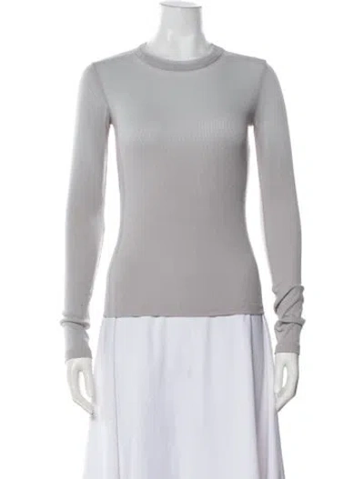 Pre-owned Cotton Citizen Crew Neck Long Sleeve Top In Gray