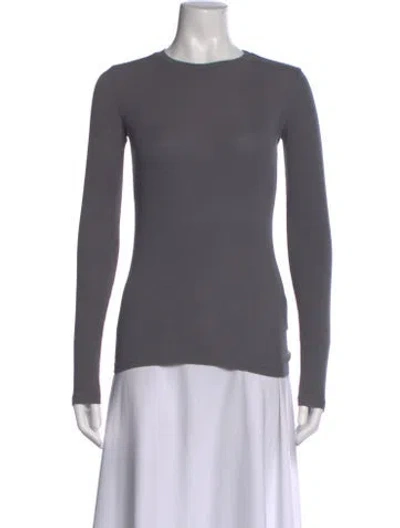 Pre-owned Cotton Citizen Crew Neck Long Sleeve Top In Gray