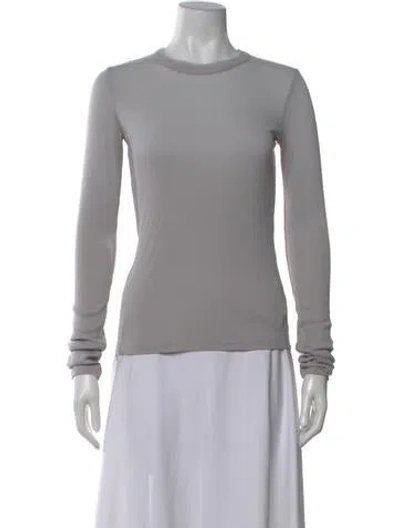 Pre-owned Cotton Citizen Crew Neck Long Sleeve Top In Gray