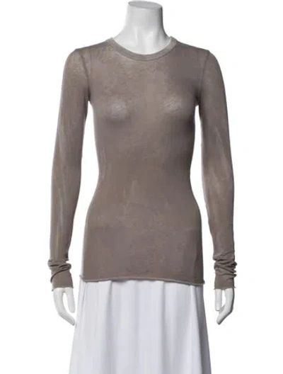 Pre-owned Cotton Citizen Crew Neck Long Sleeve Top In Grey