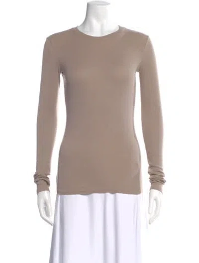 Pre-owned Cotton Citizen Crew Neck Long Sleeve Top In Neutral