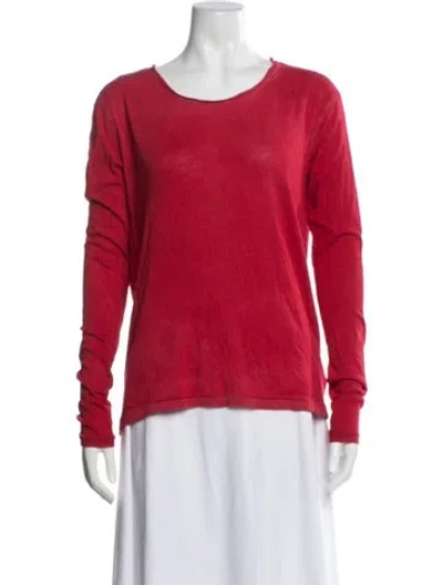 Pre-owned Cotton Citizen Crew Neck Long Sleeve Top In Red
