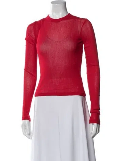 Pre-owned Cotton Citizen Crew Neck Long Sleeve Top W/ Tags In Red