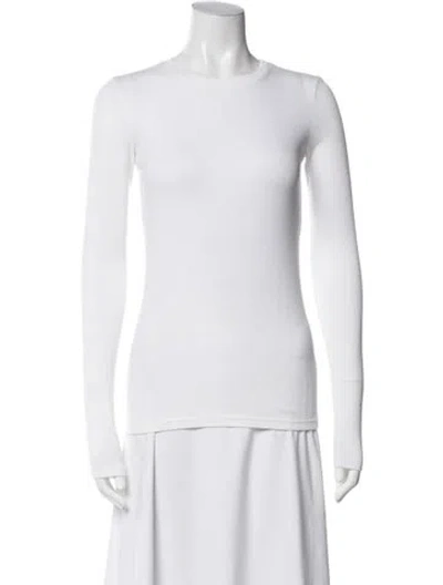 Pre-owned Cotton Citizen Crew Neck Long Sleeve Top In White