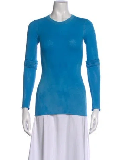 Pre-owned Cotton Citizen Crew Neck Long Sleeve T-shirt In Blue