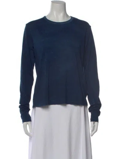 Pre-owned Cotton Citizen Crew Neck Long Sleeve T-shirt In Blue