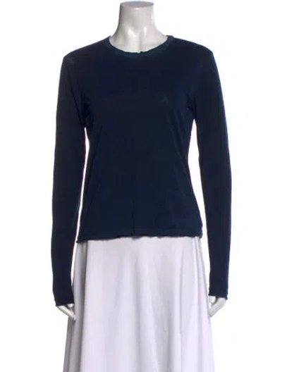 Pre-owned Cotton Citizen Crew Neck Long Sleeve T-shirt In Blue