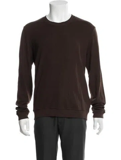 Pre-owned Cotton Citizen Crew Neck Long Sleeve T-shirt In Brown
