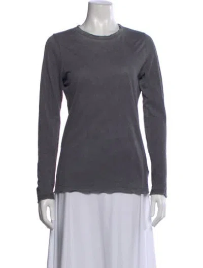 Pre-owned Cotton Citizen Crew Neck Long Sleeve T-shirt In Gray