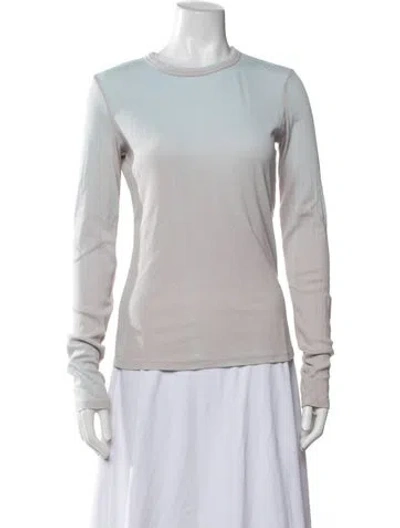 Pre-owned Cotton Citizen Crew Neck Long Sleeve T-shirt In Neutrals