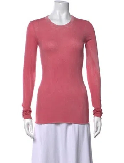 Pre-owned Cotton Citizen Crew Neck Long Sleeve T-shirt In Pink