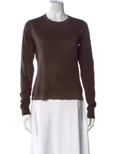 Pre-owned Cotton Citizen Crew Neck Long Sleeve T-shirt W/ Tags In Brown