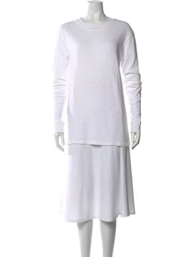 Pre-owned Cotton Citizen Crew Neck Long Sleeve T-shirt In White