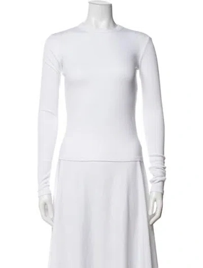 Pre-owned Cotton Citizen Crew Neck Long Sleeve T-shirt In White