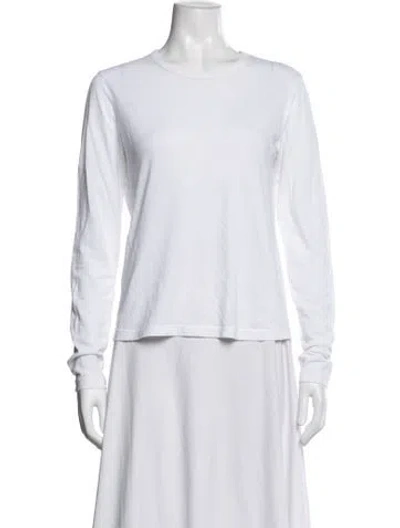 Pre-owned Cotton Citizen Crew Neck Long Sleeve T-shirt In White
