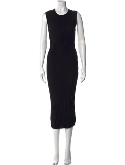 Pre-owned Cotton Citizen Crew Neck Midi Length Dress In Black