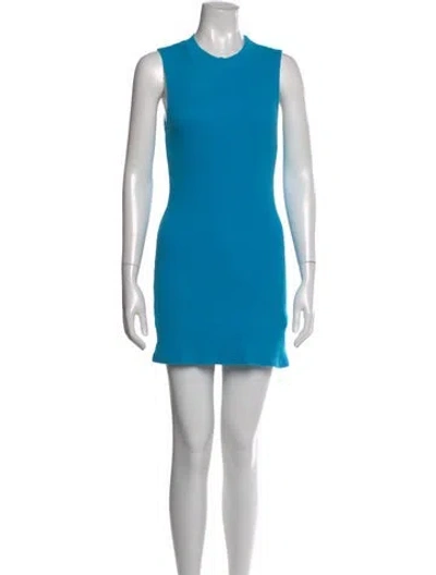 Pre-owned Cotton Citizen Crew Neck Mini Dress In Blue