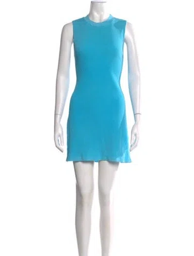 Pre-owned Cotton Citizen Crew Neck Mini Dress In Blue