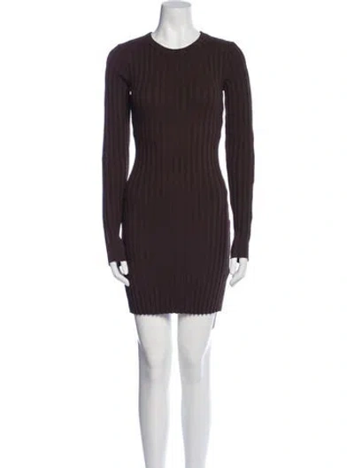 Pre-owned Cotton Citizen Crew Neck Mini Dress In Brown
