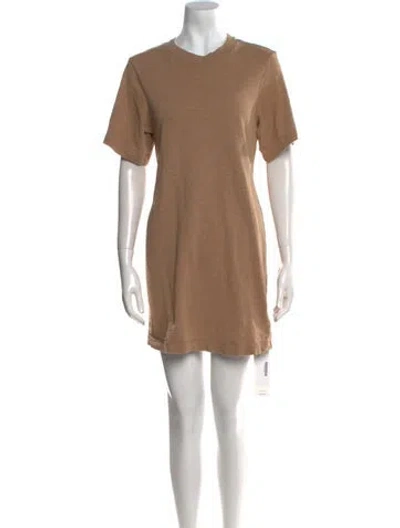 Pre-owned Cotton Citizen Crew Neck Mini Dress In Brown