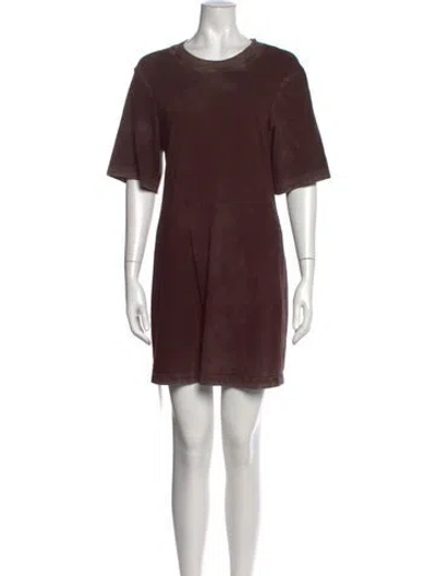 Pre-owned Cotton Citizen Crew Neck Mini Dress In Brown