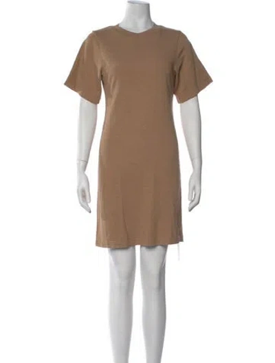 Pre-owned Cotton Citizen Crew Neck Mini Dress In Brown