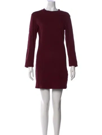 Pre-owned Cotton Citizen Crew Neck Mini Dress In Burgundy