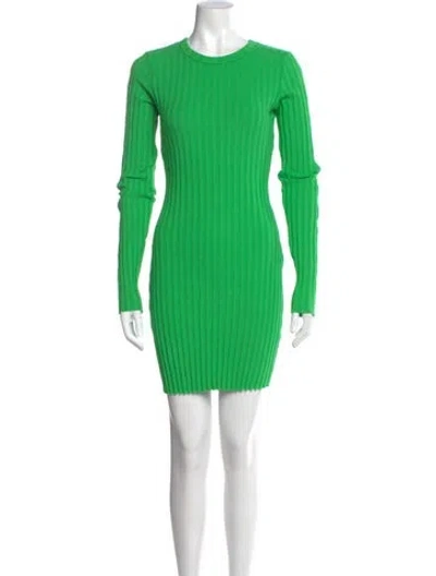 Pre-owned Cotton Citizen Crew Neck Mini Dress In Green
