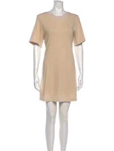 Pre-owned Cotton Citizen Crew Neck Mini Dress In Neutral
