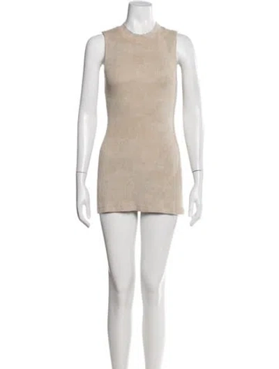 Pre-owned Cotton Citizen Crew Neck Mini Dress In Neutral