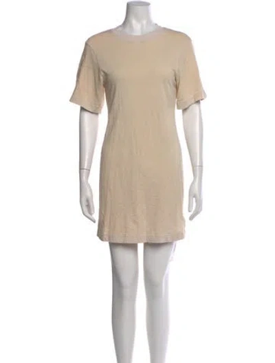 Pre-owned Cotton Citizen Crew Neck Mini Dress In Neutrals