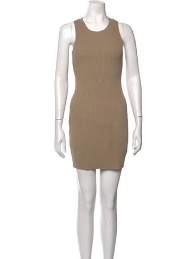 Pre-owned Cotton Citizen Crew Neck Mini Dress In Neutrals