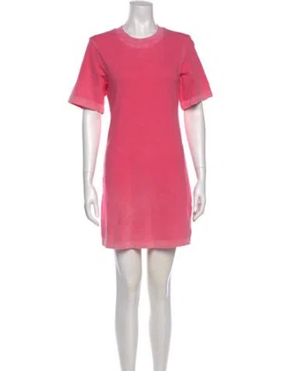 Pre-owned Cotton Citizen Crew Neck Mini Dress In Pink