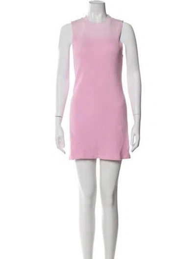 Pre-owned Cotton Citizen Crew Neck Mini Dress In Pink