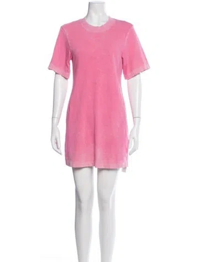 Pre-owned Cotton Citizen Crew Neck Mini Dress In Pink