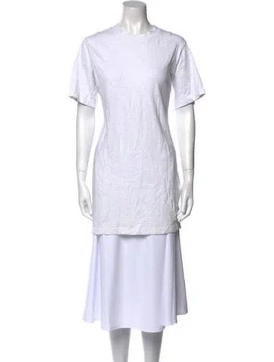 Pre-owned Cotton Citizen Crew Neck Mini Dress In White