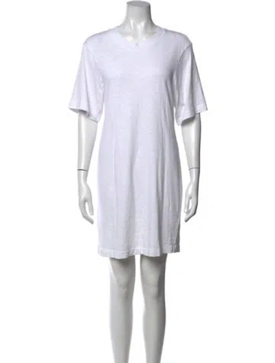 Pre-owned Cotton Citizen Crew Neck Mini Dress In White