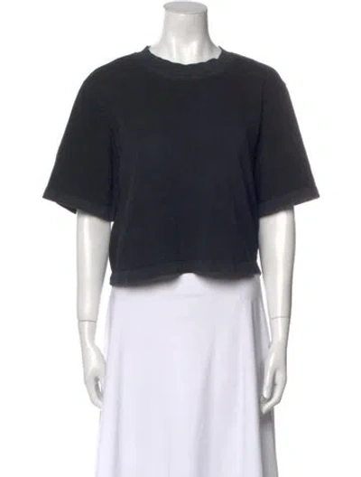 Pre-owned Cotton Citizen Crew Neck Short Sleeve Crop Top In Black