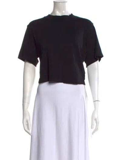 Pre-owned Cotton Citizen Crew Neck Short Sleeve Crop Top In Black