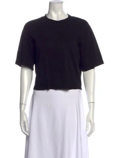 Pre-owned Cotton Citizen Crew Neck Short Sleeve Crop Top In Black
