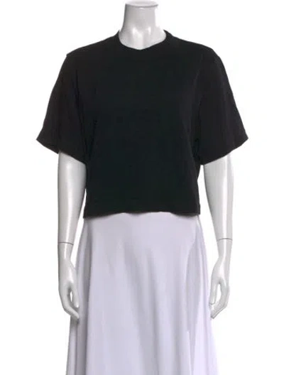 Pre-owned Cotton Citizen Crew Neck Short Sleeve Crop Top In Black