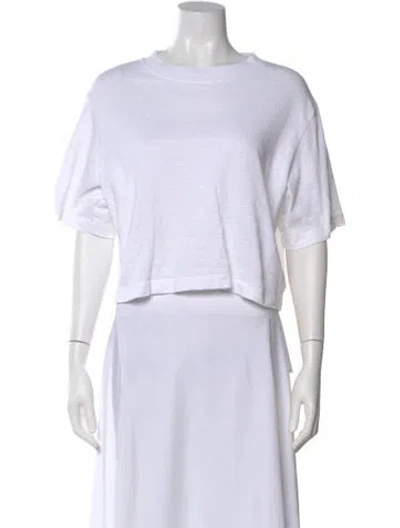 Pre-owned Cotton Citizen Crew Neck Short Sleeve Crop Top In Neutral